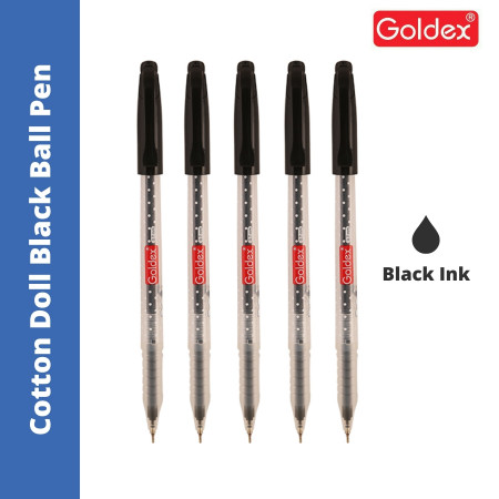 Goldex Cotton Doll Ball Pen - Black