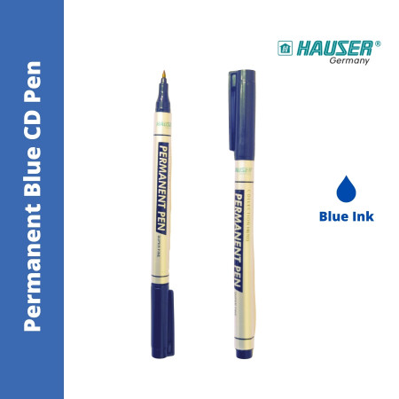 Hauser Permanent CD DVD Pen/Marker - Blue
