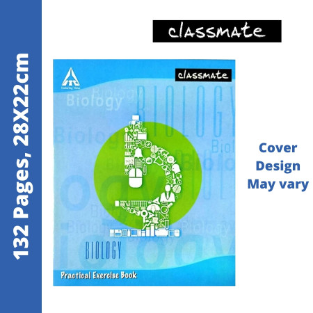 Classmate Biology Practical Notebook - Hard Cover, 132 Pages, 28x22cm (02000273) - New