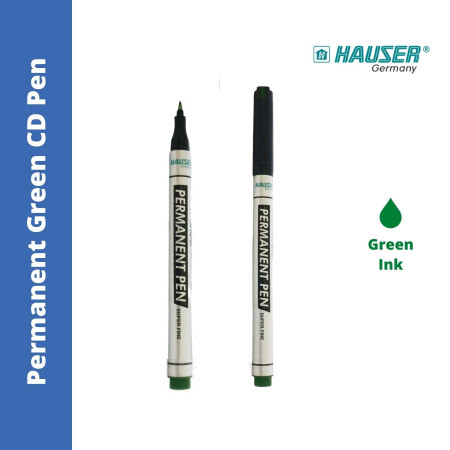 Hauser Permanent CD DVD Pen/Marker - Green
