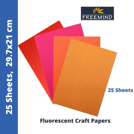 Freemind Fluoroscent A4 Craft Paper - Unruled, 25 Sheets, 29.7x21 cm (705871)