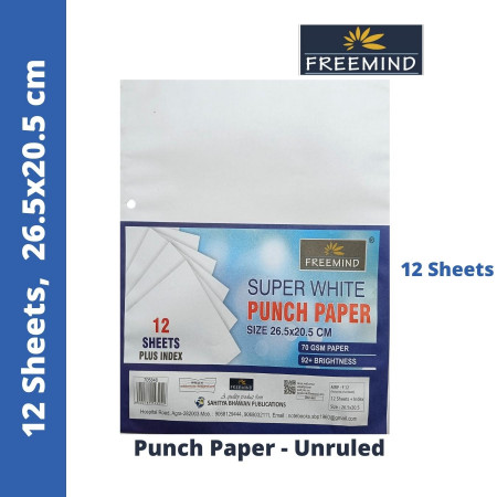 Freemind A4 Punch Paper - Unruled, 12 Sheets, 26.5x20.5cm (705848)