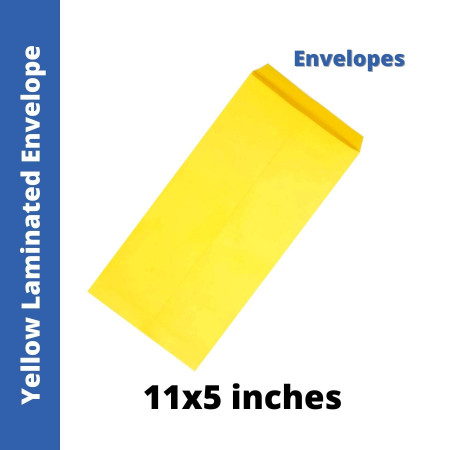 Yellow Laminated Envelope - 11x5 inches
