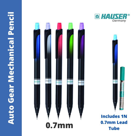 Hauser Auto Gear Mechanical Pencil - 0.7mm, includes 1N 0.7mm Lead Tube