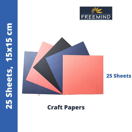 Freemind Origami (Square) Craft Paper - Unruled, 25 Sheets, 15x15 cm (705800)