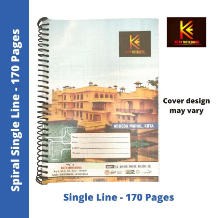 Kota Notebook - Spiral, Single Line, 170 Pages