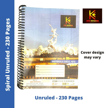 Kota Notebook - Spiral, Unruled, 230 Pages