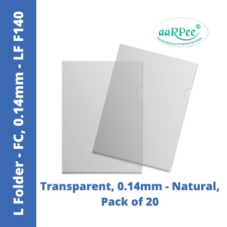 Aarpee FC L-Folder - Natural, 0.14mm, Pack of 20 (LFF140)