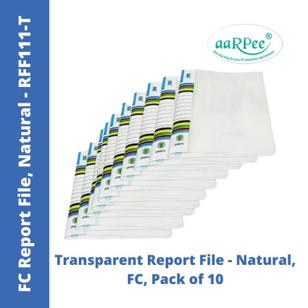 Aarpee FC Report File (W/O Pocket) - Natural, 0.30 mm, Pack of 10 (RFF111-T)