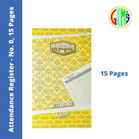Unique Attendance Register - No. 0, 15 Pages