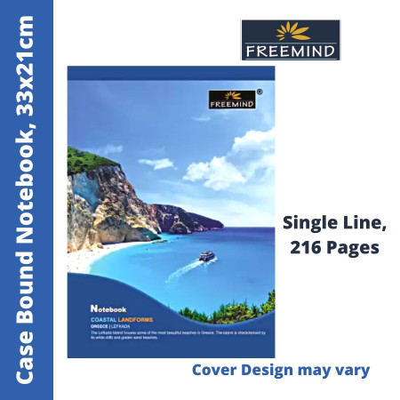 Freemind Case Bound Long Notebook - Single Line, 216 Pages, 33x21 cm (700423)
