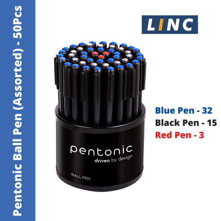 Linc Pentonic Ball Pen Tumbler Assorted - 50 Pcs, 3 Shades