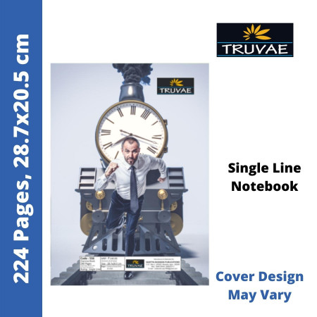 Truvae Long Notebook - Single Line, 224 Pages, 28.7x20.5 cm (528)