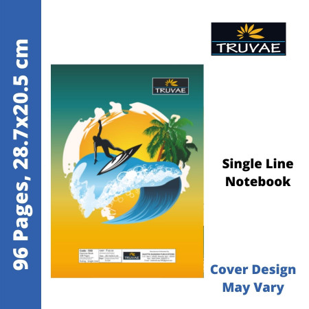 Truvae Long Notebook - Single Line, 96 Pages, 28.7x20.5 cm (520)