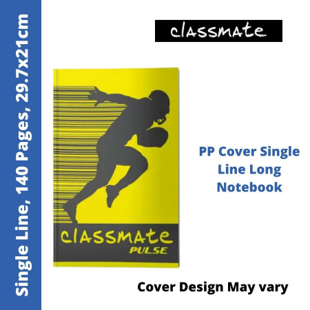 Classmate Pulse PP Cover Long Notebook - Single Line, 140 Pages, 29.7x21 cm (2100163)