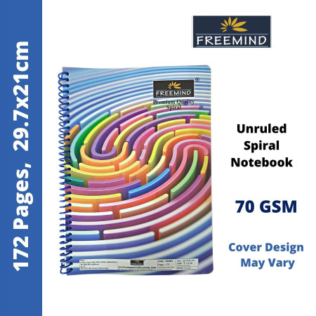 Freemind Long Notebook - A4 Spiral, Unruled, 172 Pages, 29.7x21cm (704981)
