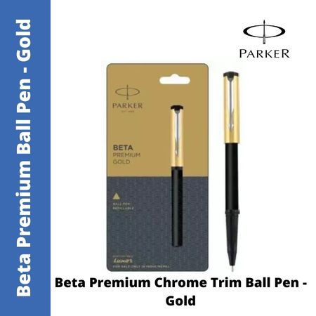 Parker Beta Premium Chrome Trim Ball Pen - Gold (MRP - Rs. 170)
