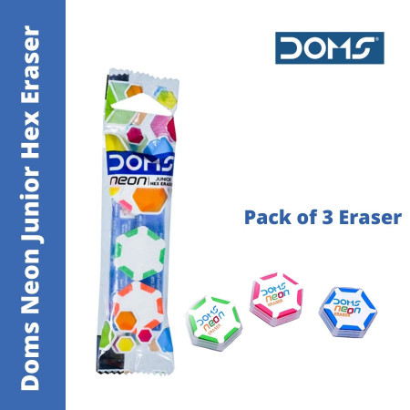 Doms Neon Junior Hex Eraser