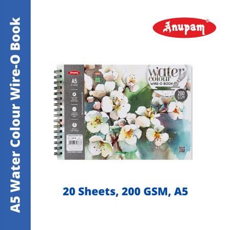 Anupam A5 Water Colour Wire-O Book - 20 Sheets, 200 GSM (328683)