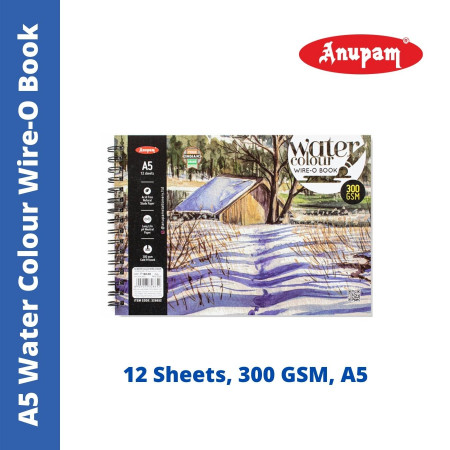 Anupam A5 Water Colour Wire-O Book - 12 Sheets, 300 GSM (328652)