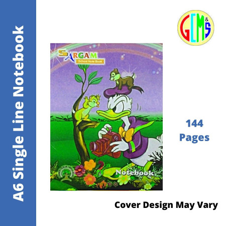 Sargam A6 Notebook - Single Line, 144 Pages