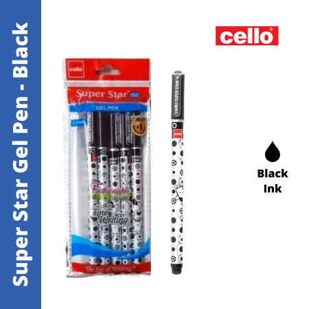 Cello Super Star Gel Pen - Black