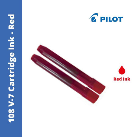 Pilot 108 V7 Cartridge Ink - Red, Pack of 2