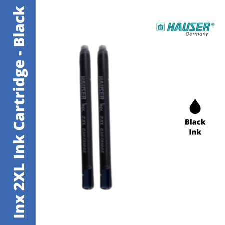Hauser Inx 2XL Fountain Ink Cartridge - Black, Pack of 3