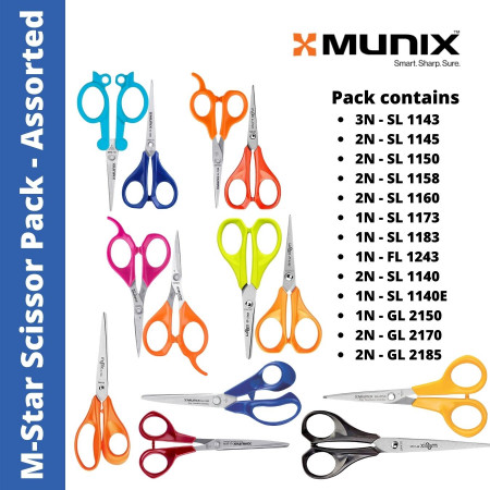 Munix M-Star Assorted Pack of 22 Scissors