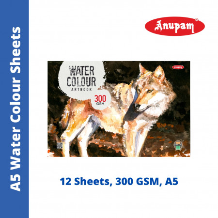 Anupam A5 Water Colour Sheets - 12 Sheets, 300 GSM (328188)