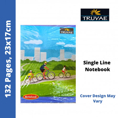 Truvae Notebook - Single Line, 132 Pages, 23x17 cm (540)