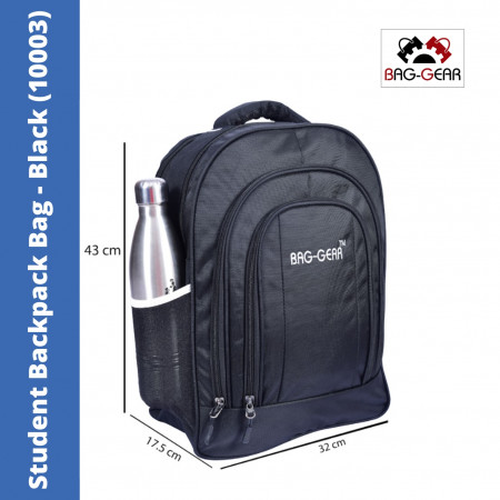 Bag Gear Multipurpose Student Backpack Bag - Black, 35 Ltr (10003)