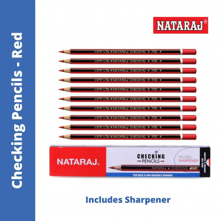 Nataraj Checking Pencils Red - Pack of 10 Pencil