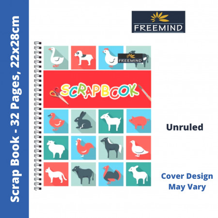 Freemind Scrap Book - Spiral Unruled, Multicolour, 40 Pages, 22x28cm (700709)