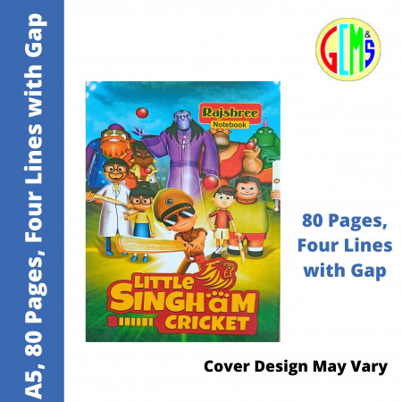 Rajshree A5 Notebook - Four Lines With Gap, 80 Pages
