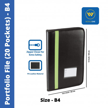 WorldOne Portfolio File - 20 Pockets, B4 (WLC1518)