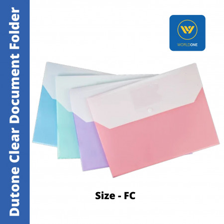 WorldOne Dutone Clear Document Folder with Gazette - FC (DC210F)
