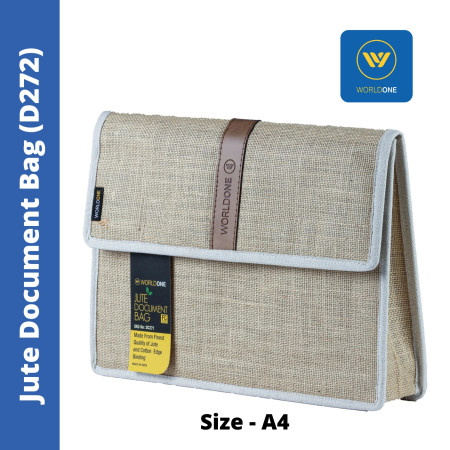 WorldOne Jute Document Bag - A4 (D272)