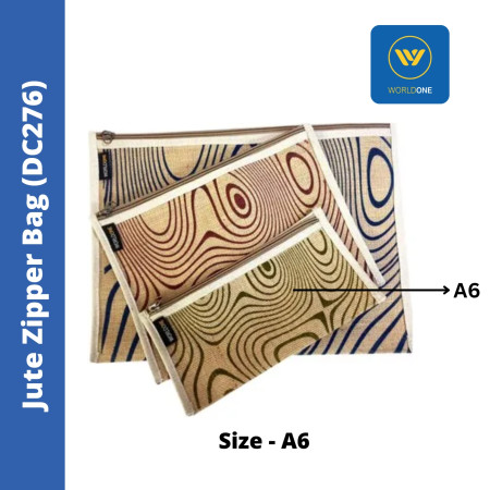 WorldOne Jute Zipper Bag - A6 (DC276)