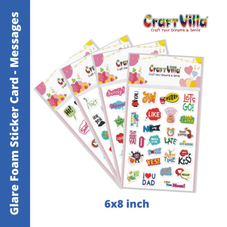 Craftvilla Glare Messages Foam Sticker Card (Size: 6''x8)