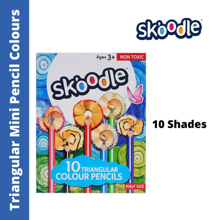 Skoodle Triangular Mini Pencil Colours - 10 Shades (SK50201)