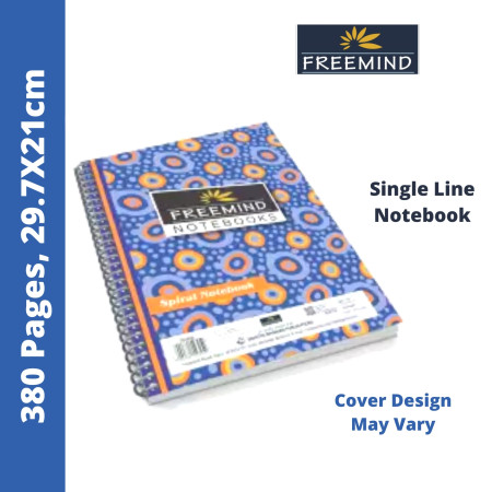 Freemind Long Notebook - Spiral, Single Line, 380 Pages, 29.7x21cm (704927)