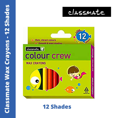 Classmate Wax Crayons - 12 Shades (4050001)