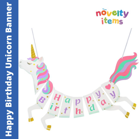 Happy Birthday Unicorn Banner