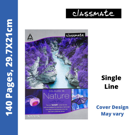 Classmate Long Notebook - Single Line, 140 Pages, 29.7x21cm (02000199) :- New